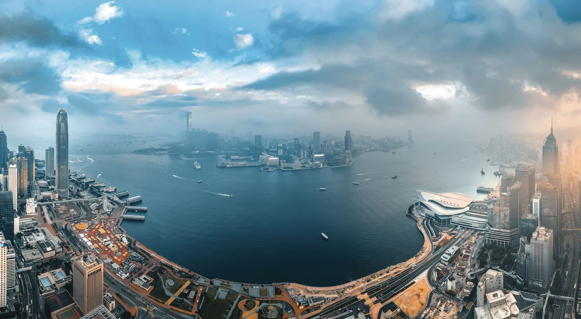 Victoria Harbour von oben, Hongkong